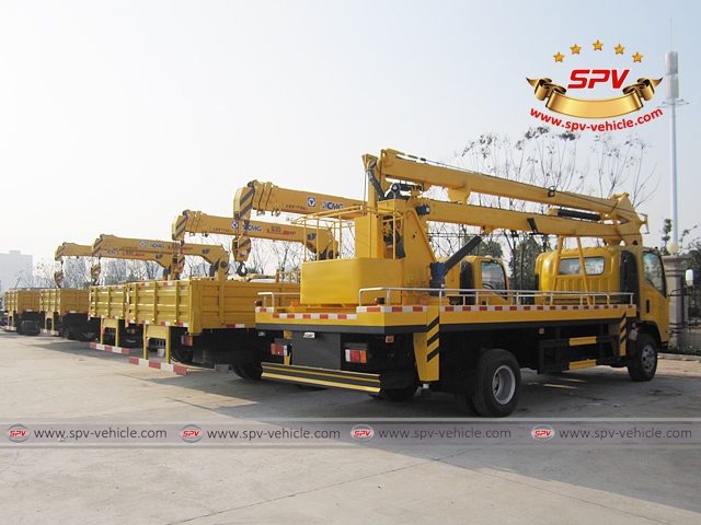 Rear side view of ISUZU Truck Mounted Crane and Aerial Platform